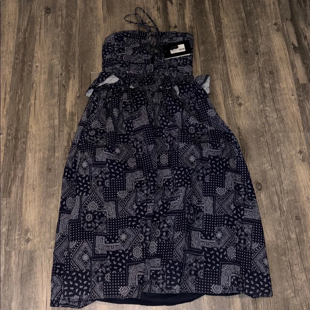 TUCKERNUCK EN Saison Navy White Daytona Midi Dress NWT Size Large - Picture 6 of 14